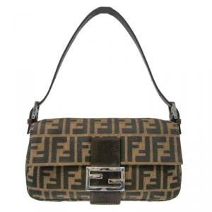 Fendi Tobacco Zucca Canvas Baguette Shoulder Bag