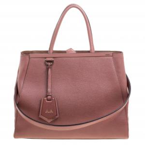 Pre Owned Fendi Brick Red Saffiano Leather 2Jours Tote