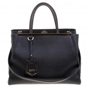 Pre Owned Fendi Black Saffiano Leather 2Jours Tote