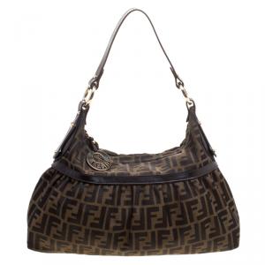 Pre Owned حقيبة كتف فندي كانفاس زوكا توباكو