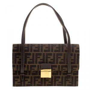 Pre Owned Fendi Tobacco Zucca Canvas Shoulder Bag