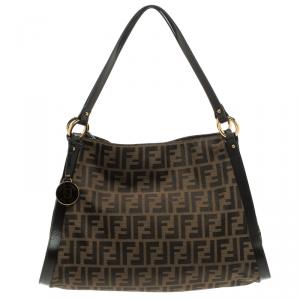 Pre Owned Fendi Tobacco Zucca Canvas Chef Shopping Tote