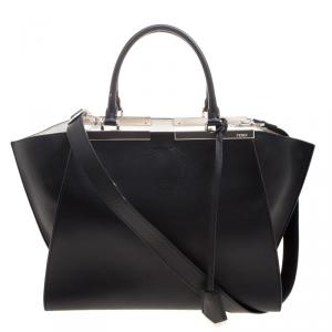 Pre Owned Fendi Black Leather 3Jours Tote