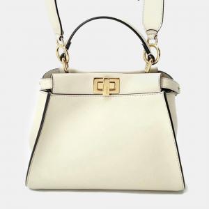 Fendi Peekaboo Mini Calf Leather White Handbag