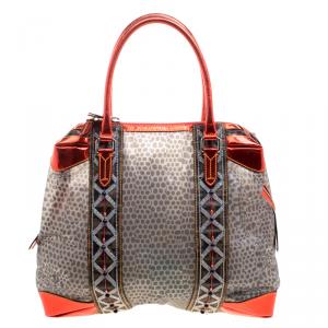 Pre Owned Fendi Multicolor Zucca Canvas and PVC Beaded Tote