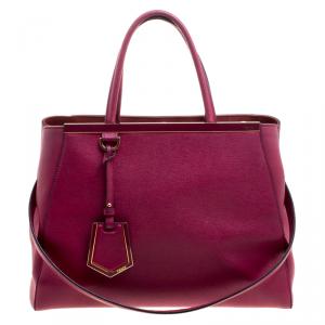 Pre Owned Fendi Purple Saffiano Leather 2Jours Tote
