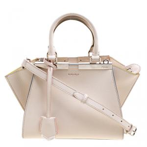 Pre Owned Fendi White Leather Mini 3Jours Tote