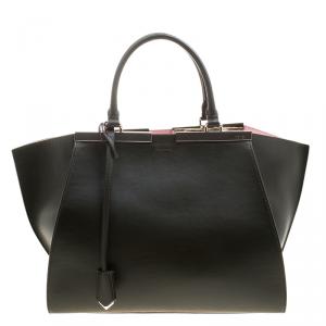 Pre Owned Fendi Dark Green Leather 3Jours Tote