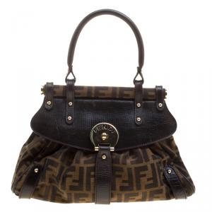 Pre Owned Fendi Tobacco Zucca Canvas Magic Shoulder Bag