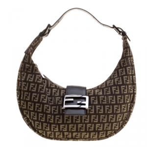 مملوكة مسبقًا Fendi Tobacco Zucchino Canvas Hobo
