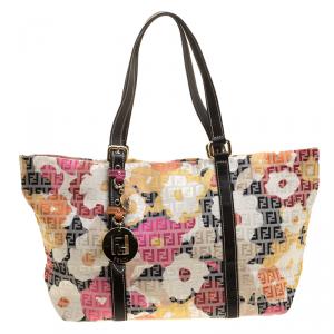 Pre Owned Fendi Multicolor Zucchino Canvas Superstar Shopping Tote