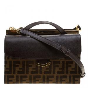 Pre Owned Fendi Tobacco Zucca Canvas and Leather Demi Jour Shoulder Bag