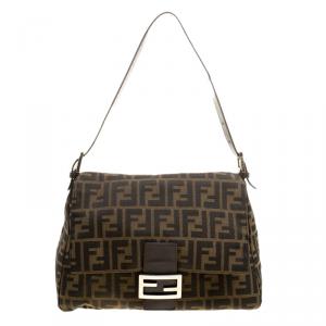Pre Owned Fendi Tobacco Zucca Canvas Mama Forever Shoulder Bag