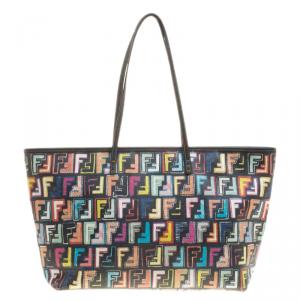 Pre Owned Fendi Multicolor Zucca Coated Canvas Roll Tote