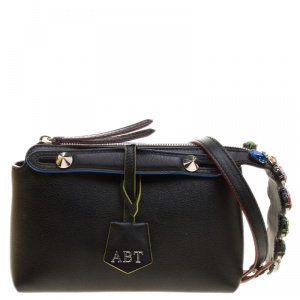Pre Owned Fendi Black Leather Mini By The Way Crossbody Bag