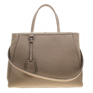 Pre Owned Fendi Beige Saffiano Leather 2Jours Tote