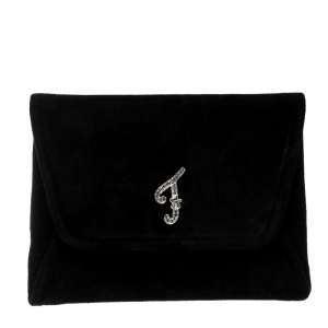 Pre Owned Fendi Black Suede Clutch