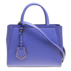 Pre Owned Fendi Lilac Saffiano Leather Small 2Jours Top Handle Bag