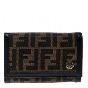 Pre Owned Fendi Brown Zucca Canvas Continental Wallet