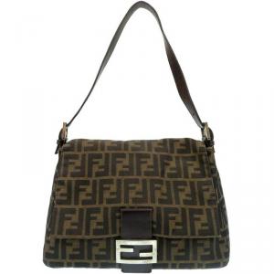 Pre Owned Fendi Tobacco Zucca Canvas Mama Forever Shoulder Bag