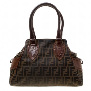 Pre Owned Fendi Brown Zucca Canvas Chef du Jour Tote Bag