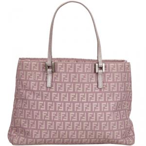 Pre Owned Fendi Purple/Grey Zucchino Jacquard Tote Bag
