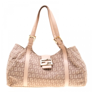 Pre Owned Fendi Blush Pink Zucchino Piccola Satchel