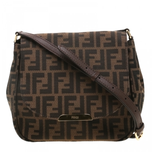 Pre Owned Fendi Tobacco Zucca Canvas Crossbody Bag