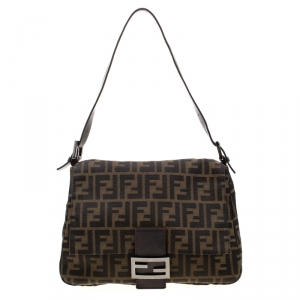 Pre Owned Fendi Tobacco Zucca Canvas Mama Forever Shoulder Bag