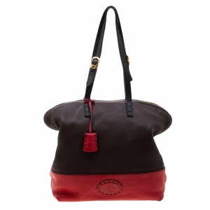 Pre Owned Fendi Colorblock Leather 2Bag Tote
