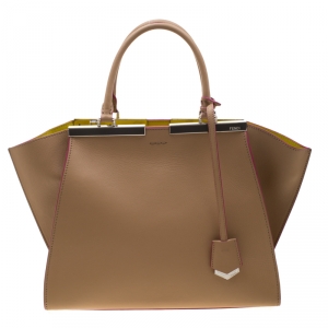 Pre Owned Fendi Beige Leather 3Jours Tote