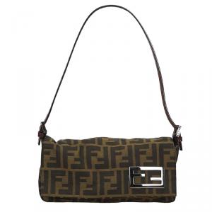 Fendi Brown Zucca Canvas Baguette