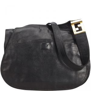 Pre Owned Fendi Black Leather Shoulder Bag
