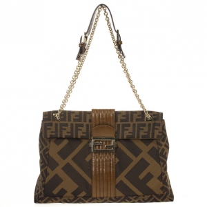 Fendi Maxi Borsa Zucca Baguette Shoulder Bag