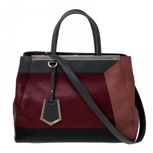 Pre Owned Fendi Multiclor Leather Medium 2jours Tote