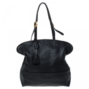 Pre Owned Fendi Black Leather 2Bag Tote