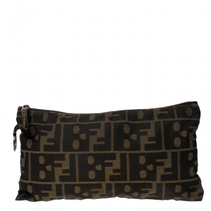 Fendi Tobacco Zucca Canvas Pouch