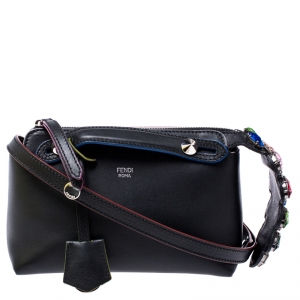 Pre Owned Fendi Black Calf Leather Small By The Way Crossbody Bag