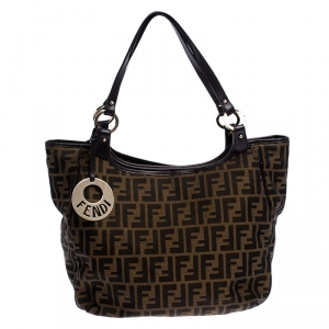Pre Owned Fendi Tobacco Zucca Canvas Chef Shopper Tote