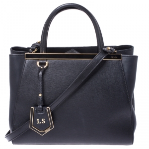 Pre Owned Fendi Black Leather Mini 2Jours Tote