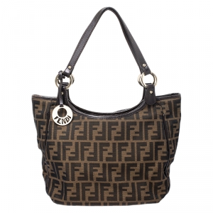 Pre Owned Fendi Tobacco Zucca Canvas Chef Shopper Tote
