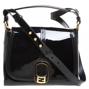 Fendi Maroon Patent Leather Chameleon Messenger Bag