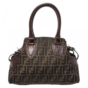 Pre Owned Fendi Brown Canvas Small Zucca Chef De Jour Bag