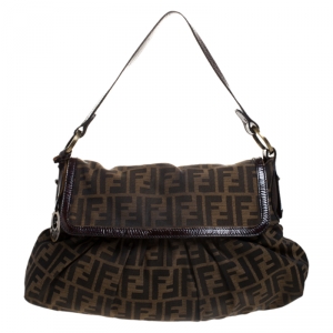 Pre Owned Fendi Tobacco Zucca Canvas Chef Shoulder Bag