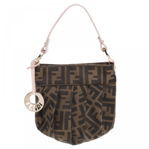 Pre Owned Fendi Tobacco Zucca Canvas Mini Chef Bag