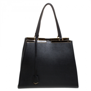 Pre Owned Fendi Black Leather Medium 3Jours Tote 