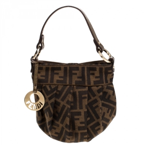 Pre Owned Fendi Tobacco Zucca Canvas Mini Chef Bag