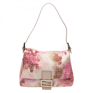 Pre Owned Fendi Multicolor Zucchino Canvas and Leather Mama Forever Shoulder Bag