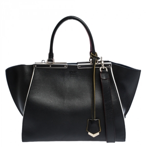 Pre Owned Fendi Black Leather Small 3Jours Tote