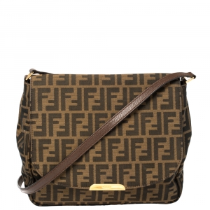 مملوكة مسبقًا Fendi Tobacco Zucca Canvas Flap Shoulder Bag